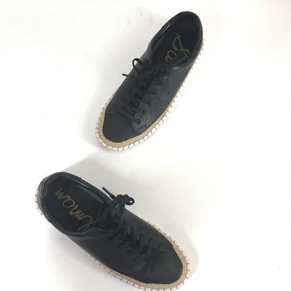 NEW Sam Edelman Black Leather Kavi Sneaker Sz 6.5 - Picture 2 of 6